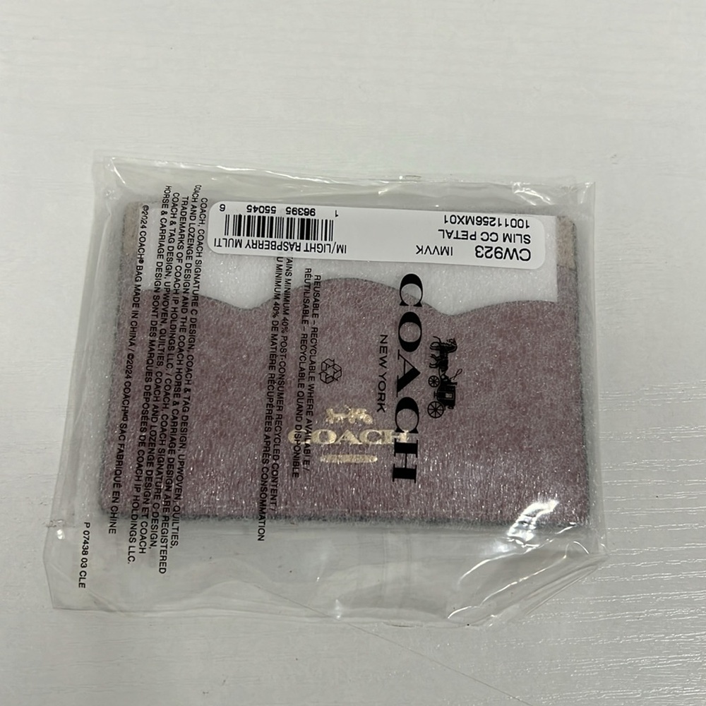 Coach Petal Card Case - Gold/Light Raspberry Multi Color - Picture 5 of 5